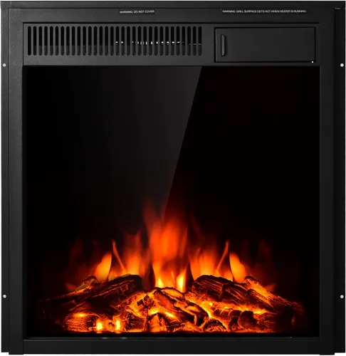 Tangkula - Inserto de chimenea eléctrica de 22.5 pulgadas, calentador de chimenea eléctrica independiente y empotrado con control remoto, calentador