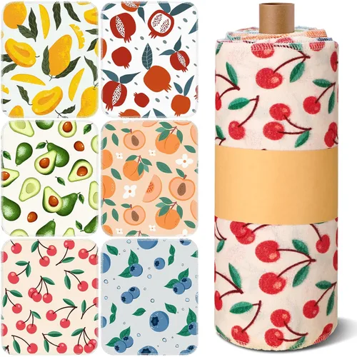 Miniatura 8 de Redbaker 30 Piezas Toallas de Papel Reutilizables Rollos Toallas de Cocina Lavables a Granel Sin Papel Paños de Tela de Algodón Servilletas de Mano