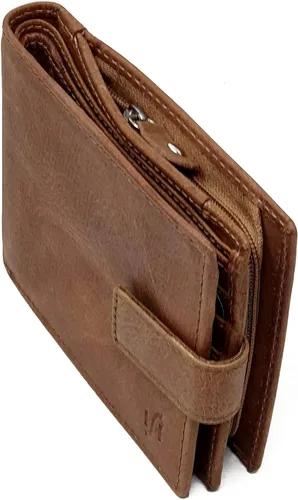 Miniatura 5 de Cartera de cuero real con cierre RFID para hombre, 1180