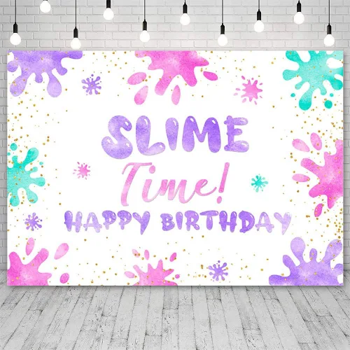 Miniatura 2 de Telón de fondo de cumpleaños de 7 x 5 pies para fiesta, grafiti colorido que brilla con salpicaduras de niños, pancarta colorida de fiesta