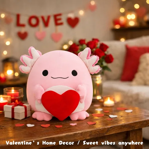 Miniatura 7 de Adorable juguete de peluche de ajolote que abraza el corazón, animal de peluche suave de 11 pulgadas, imprescindible para los amantes del ajolote