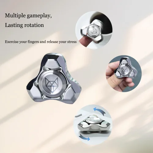 Miniatura 4 de Juguetes giratorios giratorios de metal para adultos, de acero inoxidable, pequeño, pequeño, giroscopio, mano, giroscopio, rodamientos silenciosos