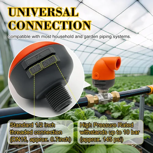 Miniatura 5 de Válvula de ventilación automática de 1/2 pulgada Conexión de rosca NPT Ventilación continua para tanques de agua, equipos agrícolas e