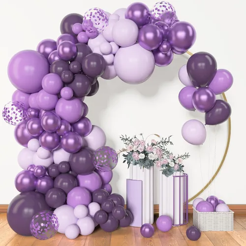 Miniatura 12 de Amandir Kit de arco de guirnalda de globos azul polvoriento, 153 piezas, diferentes tamaños de 18, 12, 10, 5 pulgadas, globos de látex azul blanco