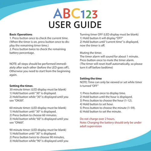 Miniatura 5 de ABC123 Reloj de entrenamiento para ir al baño – Recordatorio para bebé, temporizador resistente al agua para entrenamiento de inodoro, niños y niños