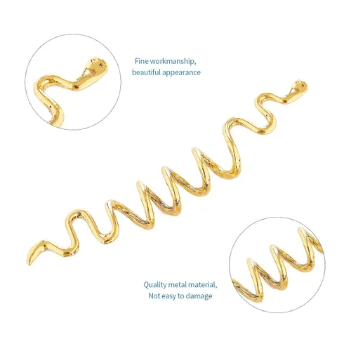 Miniatura 7 de FRDTLUTHW Joyas doradas de serpiente para trenzas, decoración de cabello de Halloween, accesorios de rastas para mujer (paquete de 6)