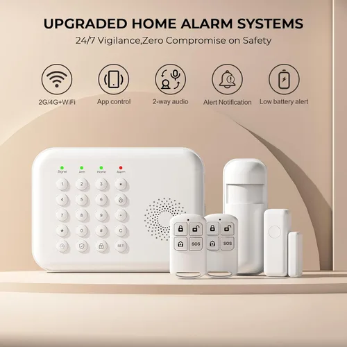 Miniatura 2 de PGST Sistema de alarma de seguridad para el hogar, sistema de alarma inteligente para el hogar con puerta/sensores de movimiento, alertas
