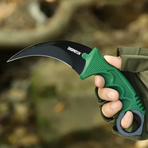 Miniatura 3 de Dispatch Karambit - Cuchillo táctico de hoja fija para acampar, cuchillo de caza al aire libre, cuchillos de tienda con funda y cable, adecuado
