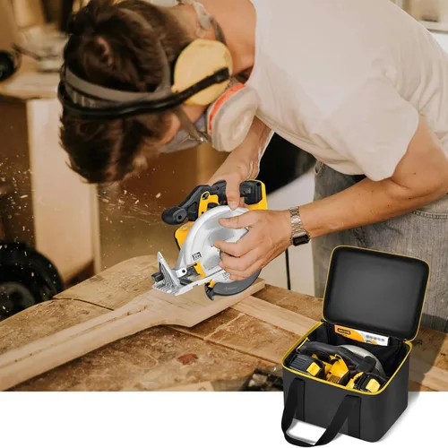 Miniatura 6 de Bolsa de herramientas universal para sierra circular DEWALT 20V MAX DCS391B/DCS565B, para Makita XSS02Z 18V Sierra Circular - Solo funda (negro)
