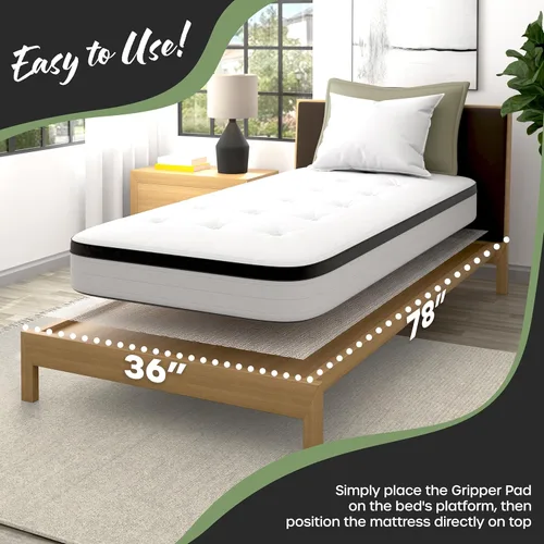 Miniatura 3 de Nevlers Almohadilla Antideslizante para Colchón Twin XL de 78" x 36" Topes de Cama para Prevenir que el Colchón se Deslice Agarraderas