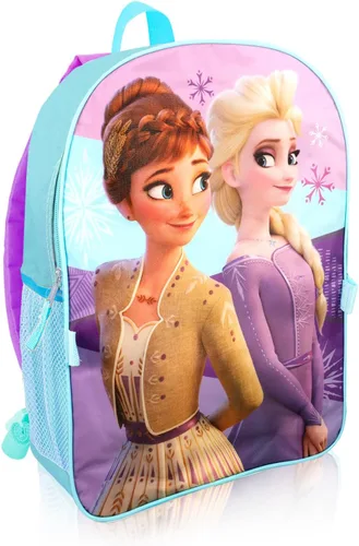 Miniatura 3 de Disney Frozen Anna and Elsa - Mochila escolar para niñas, paquete con bolsa escolar de Frozen de 16 pulgadas, bolsa de almuerzo, botella de agua
