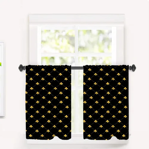 Miniatura 102 de Cortinas opacas de poliéster multicapa para cafetería, con diseño de diamantes, 2 unidades, 26 x 24 pulgadas