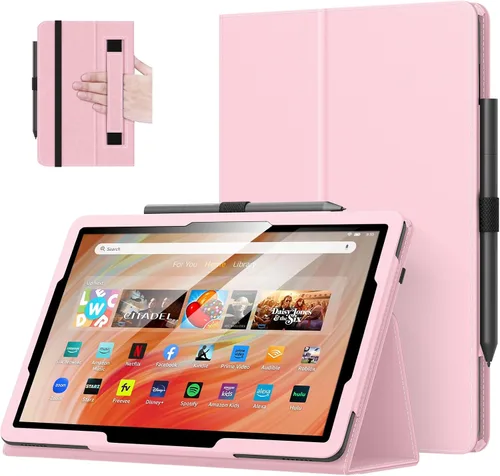 Miniatura 16 de MoKo - Funda para tablet Kindle Fire HD 10 y 10 Plus (11.ª generación, versión 2021), diseño delgado y plegable con función de encendido y apagado