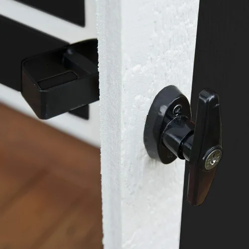 Miniatura 5 de Kit de cerradura de puerta de cobertizo QANVEE con manija en forma de T y 4 llaves, juego de cerraduras de hardware para puerta de cobertizo