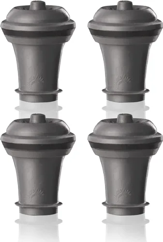 Tapones para vino Vacu Vin, cierre al vacío, lote de 2, color gris, Set de 4, Gris