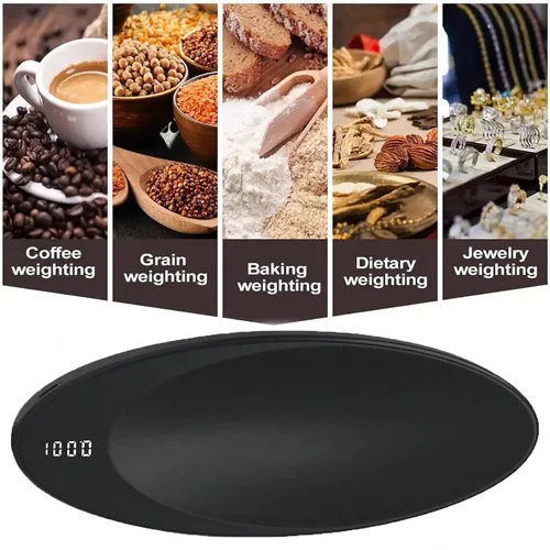 Miniatura 2 de Báscula digital de gramos con cuchara de café, escala de té de 17.64 oz/0.00 oz para té suelto, color negro, mini báscula digital de bolsillo