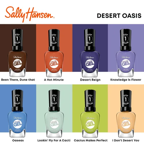 Miniatura 9 de Sally Hansen Miracle Gel Esmalte de uñas de calidad de salón Fórmula tipo gel, sistema de dos pasos, no necesita luz UV, larga duración Opaco
