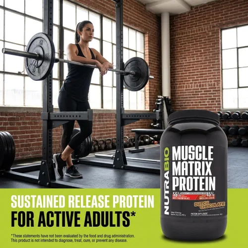 Miniatura 6 de NutraBio Muscle Matrix Proteína en polvo – 0.88 oz de proteína por cucharada – Combo aislado de suero y caseína micelar para liberación rápida