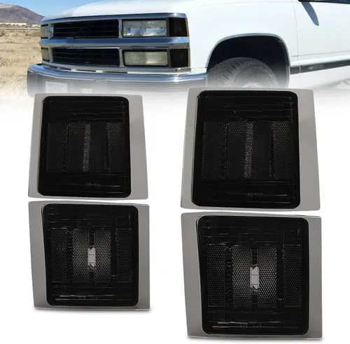 Miniatura 8 de Bestview - Conjunto de luz de giro frontal, luz de esquina, reflector de marca lateral superior e inferior, carcasa cromada, lente ámbar compatible