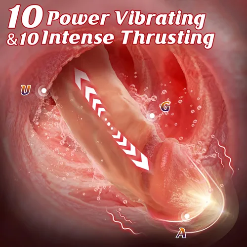 Miniatura 2 de LUKIKI Consolador sexual de 8.5 pulgadas, consolador de silicona realista con 10 modos de empuje y vibración, pene realista para liberación intensa