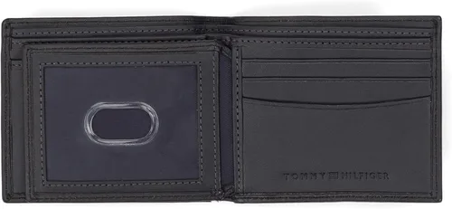 Miniatura 86 de Tommy Hilfiger Cartera de piel auténtica para hombre con ventana de identificación y múltiples ranuras para tarjetas