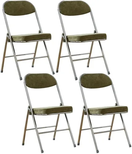 Miniatura 13 de Sillas de comedor modernas, silla auxiliar tapizada para el hogar, con acabado mate, silla de comedor plegable con respaldo abierto, silla sin