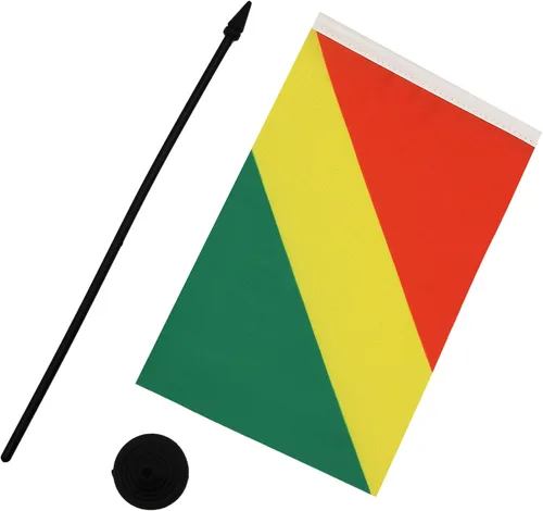 Miniatura 289 de AZ FLAG Sierra Leone Bandera de mesa 5'' x 8'' - Bandera de escritorio de Sierra Leona 21 x 14 cm - Bastón y base de plástico negro