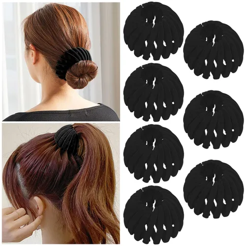 Miniatura 9 de TOBATOBA Bird Nest - Pinza mágica para el cabello, 7 piezas, horquilla para nido de pájaro, soporte para cola de caballo expandible, pinzas