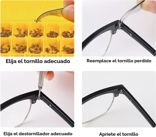 Miniatura 3 de Kit de reparación de lentes magnéticos, kit de reparación de lentes con tornillos para anteojos que incluye almohadillas para la nariz, juego