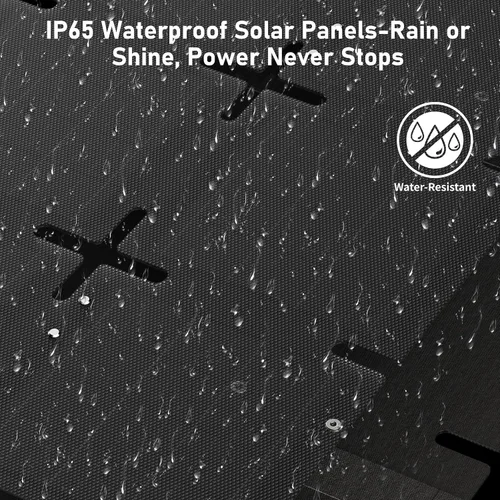 Miniatura 7 de Panel solar portátil de 60 W, monocristalino 24.8% panel solar plegable de alta eficiencia, puerto USB C, impermeable IP65 con soporte, panel solar
