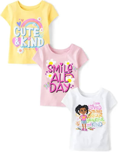 Miniatura 31 de The Children's Place Camisetas estampadas de manga corta para bebés y niñas pequeñas, con diseño de unicornios y mariposas, a la moda, paquete de 3