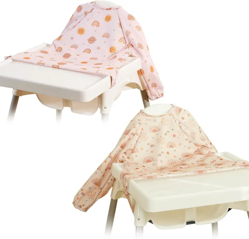 Miniatura 12 de Babero de Manga Larga para Bebé - Baberos a Prueba de Desastres para Bebés - Ajustable, Impermeable y con Accesorio para Silla/Mesa Alta