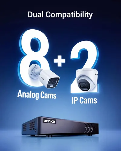 Miniatura 3 de ANNKE Grabadora de video digital 3K Lite de 8 canales, H.265+ DVR híbrido 5 en 1 con detección de IA humanos/vehículos, acceso remoto para cámara
