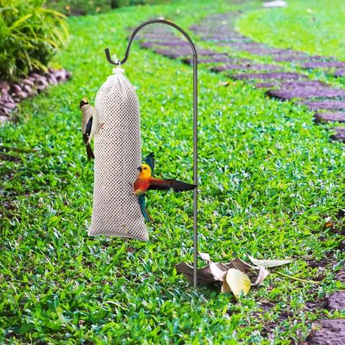 Miniatura 7 de Weewooday 6 Piezas Alimentador de Calcetín para Pinzón Calcetines de Cardo Alimentador de Pájaros Saco Instantáneo de Semillas para Colgar al Aire