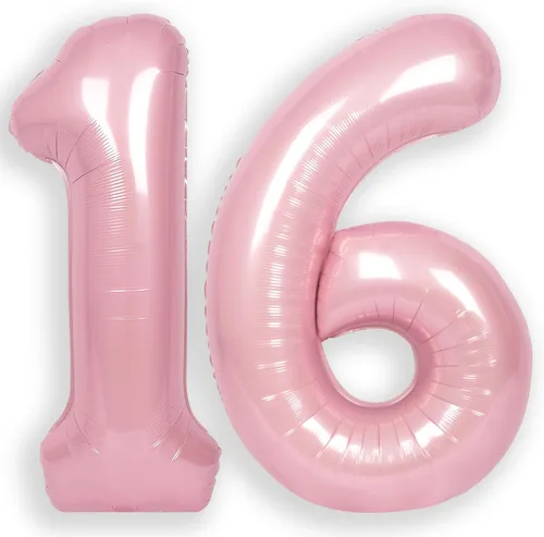 Miniatura 14 de Globo Número 0 de 40 Pulgadas para Niño o Niña Rosa Grande 0-9 Papel de Aluminio Mylar Grande Globo Número 0 Feliz Cumpleaños 0 Fiesta Aniversario