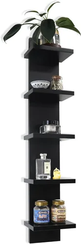 Miniatura 9 de Homaterial Estantería de pared de 5 niveles, estantería vertical decorativa para montaje en pared, estantes flotantes de columna moderna para Rosa