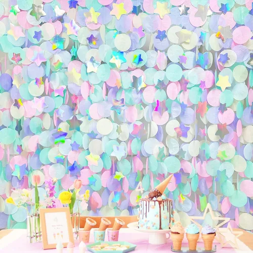 Miniatura 19 de Decoración para fiestas: telón de fondo amarillo degradado y papel de seda para cumpleaños, baby shower y más
