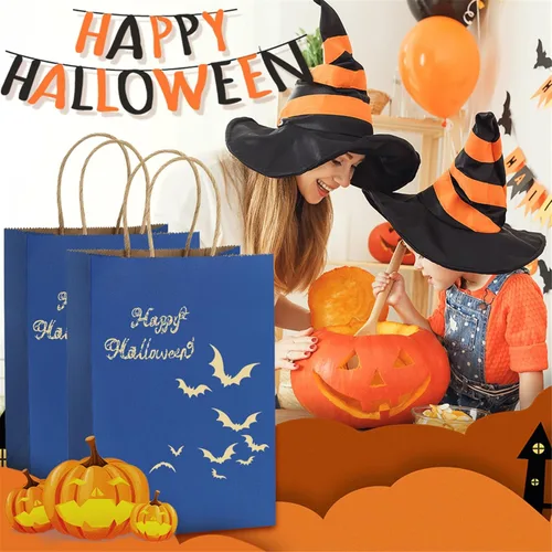 Miniatura 6 de BagDream Paquete de 100 bolsas pequeñas de papel kraft de 3.5 x 2.4 x 6.7 pulgadas con asas, bolsas de regalo a granel, minibolsas de regalo