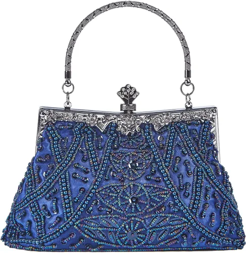 Miniatura 8 de Bolso de estilo vintage con cuentas de lentejuelas bolso de noche de fiesta de boda bolso de embrague de diamantes de imitación