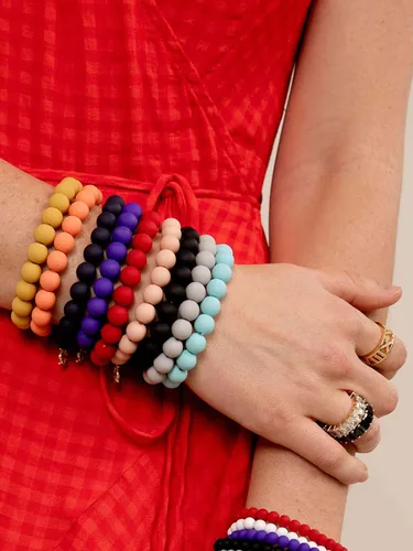 Miniatura 4 de ZENZII Pulsera elástica con cuentas mate para mujeres y niñas