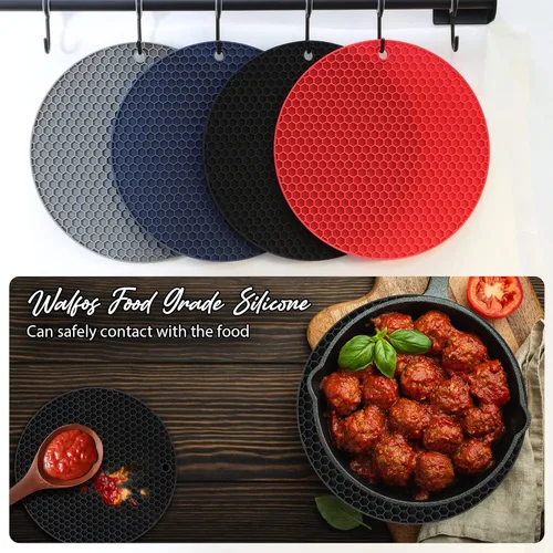 Miniatura 5 de Joyhalo Salvamanteles para platos calientes, almohadillas calientes para cocina, soportes de silicona para ollas y sartenes calientes, alfombrillas
