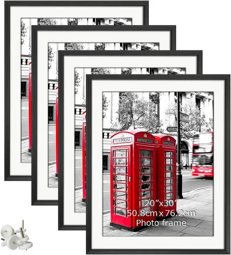 Miniatura 10 de Giftgarden Portarretratos de 11 x 17 pulgadas, paquete de 4 marcos mate de 11 x 17 pulgadas para fotos de 8 x 12 pulgadas con paspartú, póster de 11
