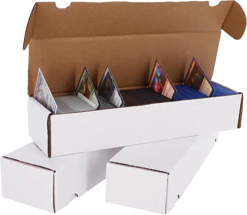 BCW Cajas de almacenamiento de tarjetas coleccionables de 800 unidades, paquete de 3, organizador para tarjetas deportivas, MTG, Pokémon y juegos de