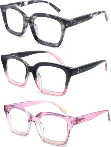Miniatura 2 de HIYANJN Gafas de lectura bifocales para mujeres y hombres, luz azul, lectores de computadora, lentes de transición superior transparente para mujer