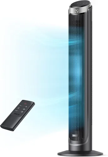 Dreo - Ventilador de torre para dormitorio, ventiladores oscilantes de 90° que soplan aire frío, 5 velocidades, 4 modos con velocidad de 26 pies por