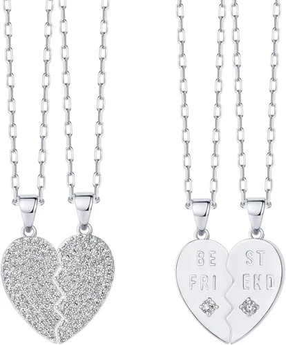 Miniatura 41 de PAVOI Collar de corazón chapado en oro de 14 quilates con circonita cúbica Bonitos collares con colgante de amor delicado para mujer