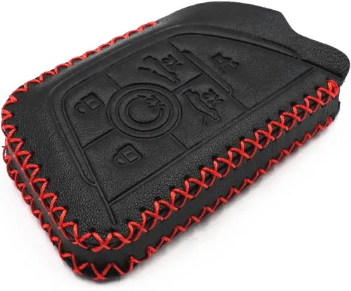 Miniatura 3 de Funda de cuero para llavero con control remoto inteligente de 6 7 botones para Chevrolet Chevy Corvette C8 2020 2021 2022 2023 (negro, 6 botones)