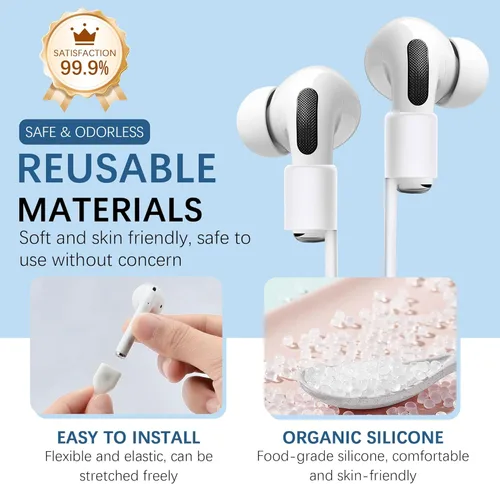 Miniatura 4 de KASOTT Ultra Strong Magnetic AirPods Straps,Neck Rope Cord,Anti-Lost Straps for Airpods 4,3,2,1&Airpods Pro 2/1 Naranja