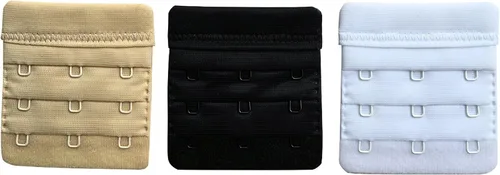 Miniatura 2 de Paquete de 3 extensores de brasier de 3 ganchos suaves y cómodos para mujer, 2.4 x 2.3 pulgadas