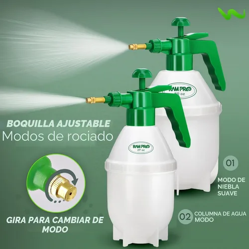 Miniatura 7 de Pulverizador de bomba de jardín, pulverizador de agua de niebla de botella de mano, presión de mano para limpieza del hogar, pulverizador de césped